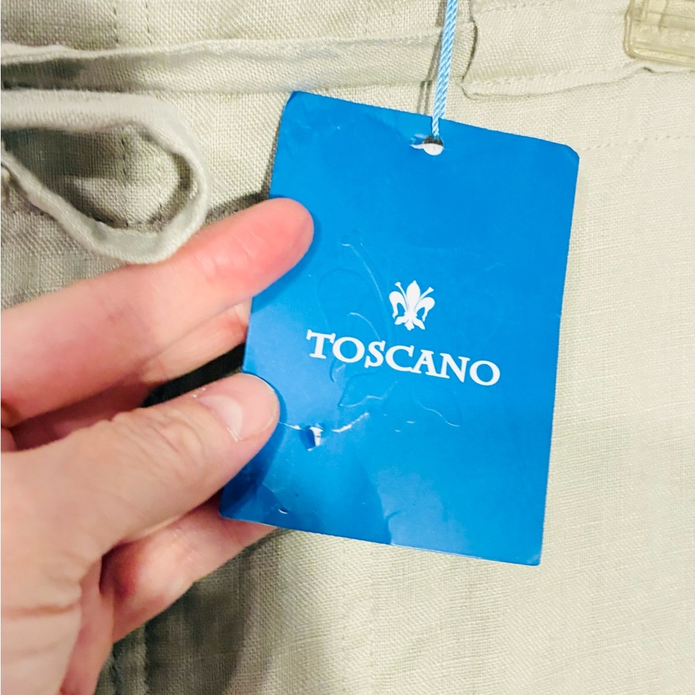 NWT Toscano LINEN Drawstring Pants Tan Men’s Medium - Picture 5 of 10